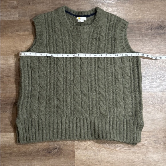 Anthropologie Boden Wool Knit Mohair Sweater Vest Dark Sage Green - Picture 3 of 8